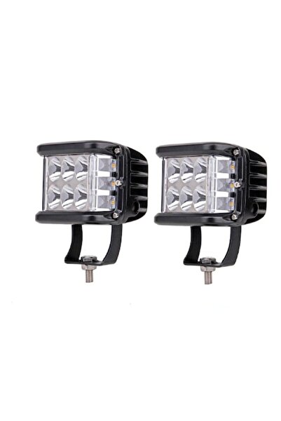 BZRSH Set de 2 proiectoare auto LED bicolore off-road, 9-32V, stroboscop alb ...