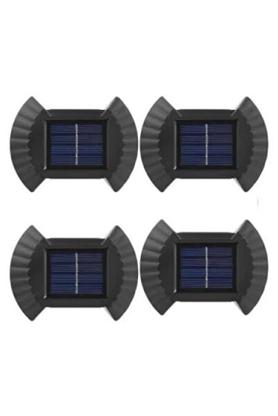 BZRSH Set de 4 lămpi solare LED bidirecționale pentru garduri și scări exteri...