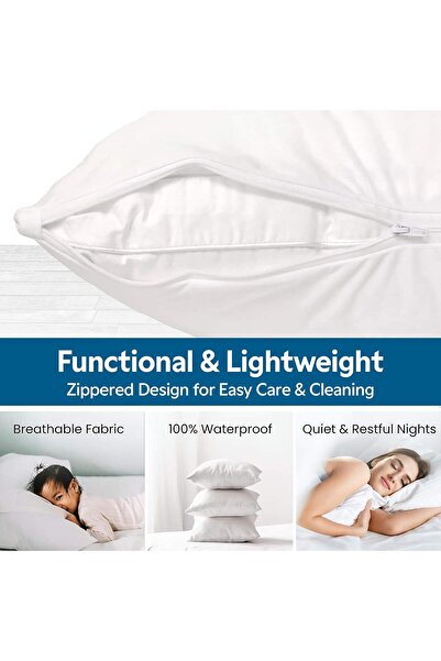 Generic Guardmax Waterproof Pillow Protectors with Zipper, Hypoallergenic, Bedbug & Dust Mite Protection, St