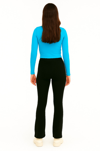 MEGHAN L.A Cotton Stretch Fabric Wide Leg Leggings 96% Cotton, 4% Lycra