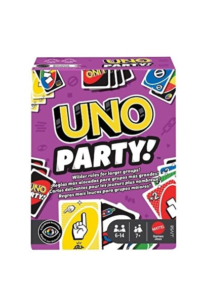 mattel Joc de societate UNO Party, Mattel, pentru 6-14 jucători, reguli speciale
