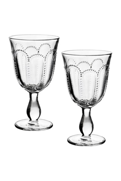 Allesken Set de 4 pahare de vin DAPHNE 300ml, 9,4x8x17cm, sticlă cu model