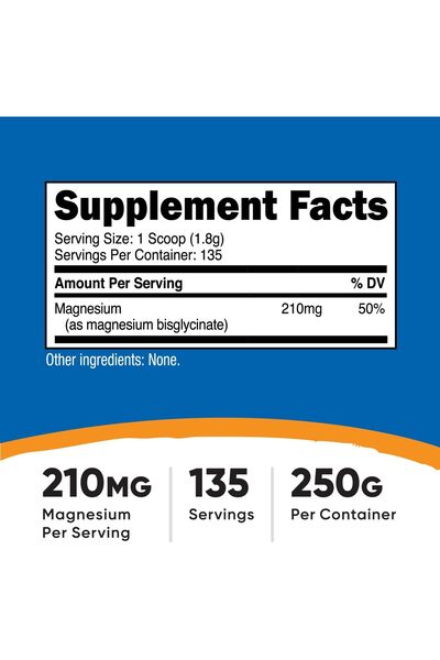 Nutricost Magnesium Glycinate Powder (250 Grammes) (Unflavored)