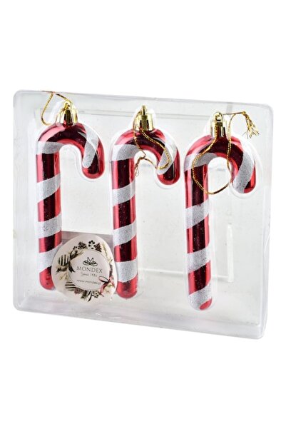 Mondex Since 1986 Set de 3 globuri SANTA LILA din acadea 4,5x12,5 cm roșu/alb...