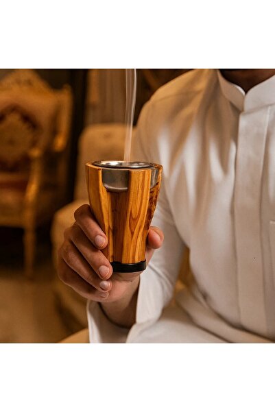 DIVA LADY A small incense burner made of clear resin and fine wood with a black metal lid and base – 12 cm in size ✨