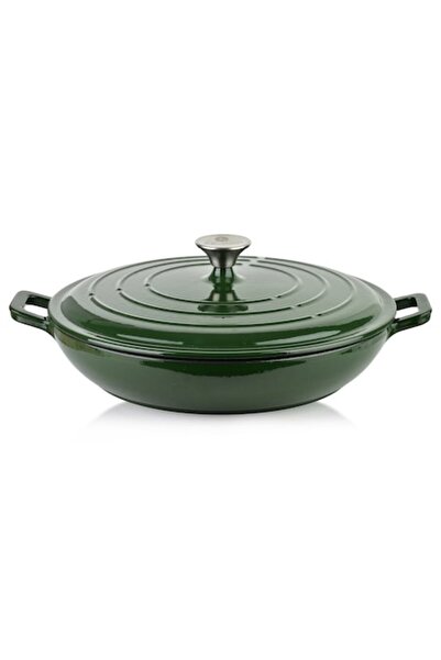 Allesken Verdeluxe cast iron pot, 31x31x6cm, 2.8L, green, with lid