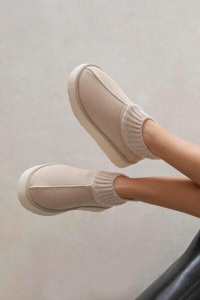 STRASWANS Yuki Women's Knitwear Detailed House Slippers Beige