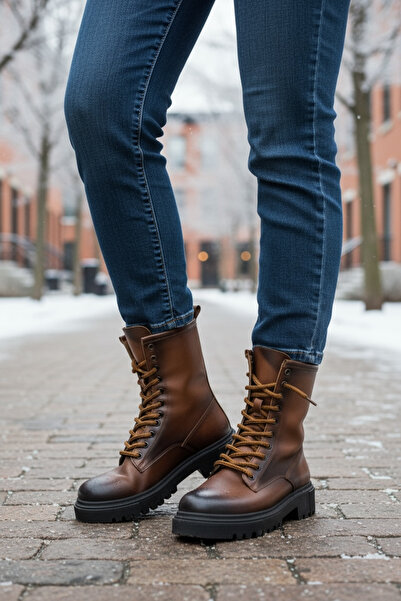 Y&D Shoes Women's Winter Leather-Look Boots