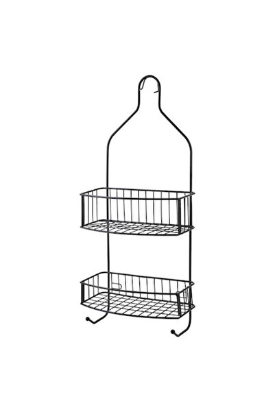 Bathlab Raft baie Polka metal negru mat 15x11.5x56cm 2 rafturi