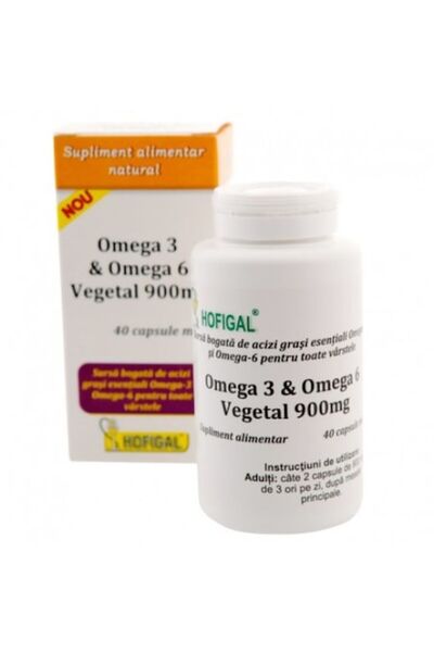 Hofigal Omega 3 și Omega 6 Vegetal - Capsule 900 mg