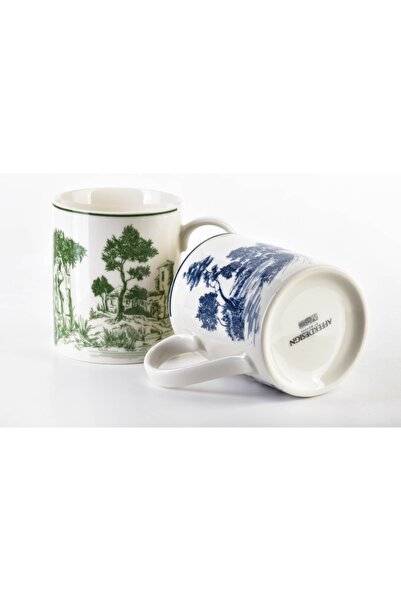 Affekdesign By Mondex Colorato Set of 2 Mugs, Affekdesign By Mondex, Porcelain, Green/Blue, 400 ml