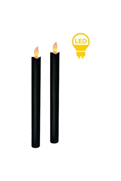 MONDEX Set IDALIA de 2 lumânări LED, Mondex, Negru, Design Elegant