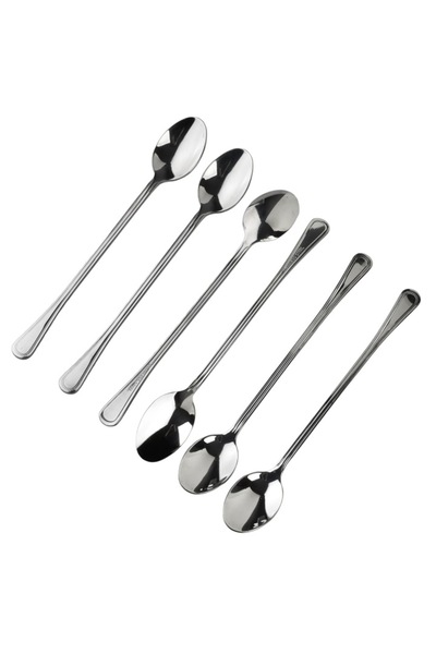 Allesken Set of 6 CHAMOMILE latte spoons, stainless steel, 20 cm, elegant