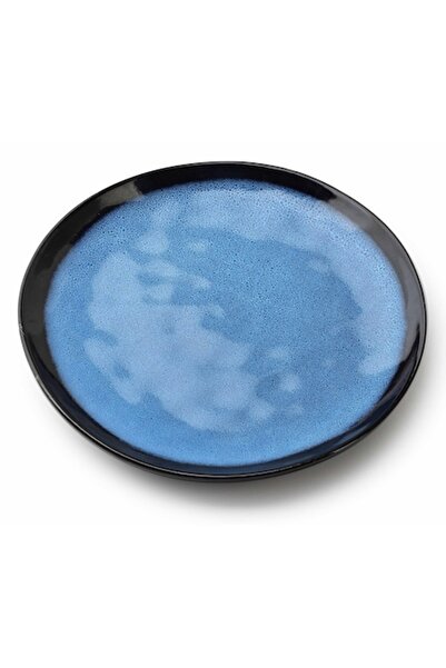 MONDEX Ceramic Plate 21x21x2 cm, Modern Design, Blue