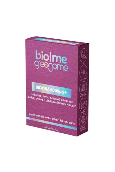 Biome Biotină 5000 mcg, 30 capsule,