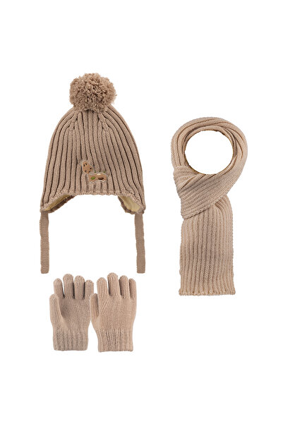 Kitti 1-4 Years Old Boy's 3-Piece Set Scarf, Beanie and Gloves Set