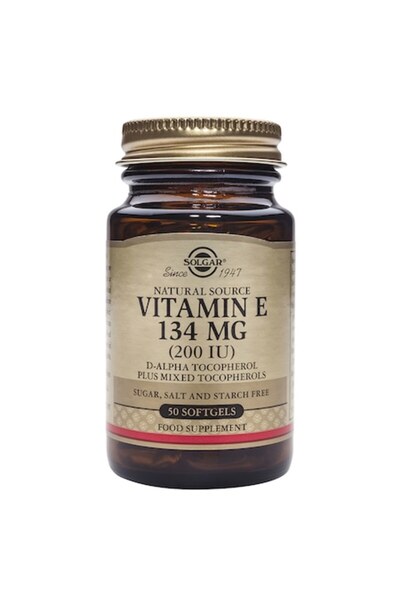 Solgar Supliment alimentar cu vitamina E 200 UI, 50 capsule gelatinoase moi