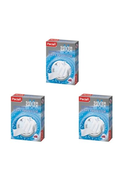 Paclan Set 3 x 10 Silver Whitening Wipes for Laundry