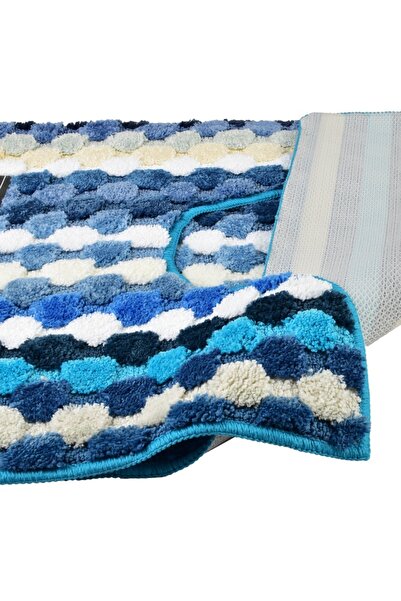 MONDEX Bath Mat Set 2 pcs 50x90cm & 50x40cm, Turquoise