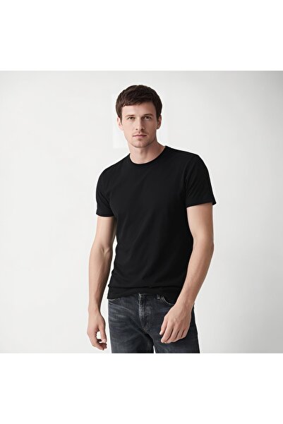 ENYT Men’s 2-Pack Cotton T-Shirt – Black | Soft Crew Neck Basic Style