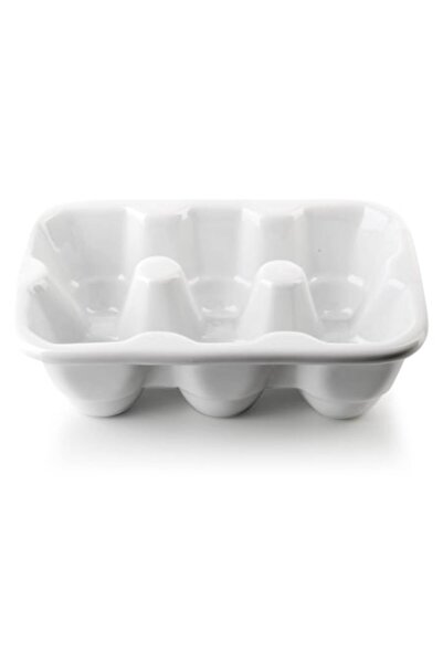 MONDEX Egg Plate, 6 pcs, 16.8 x 11.5 x 5 cm, Porcelain, Simple Design
