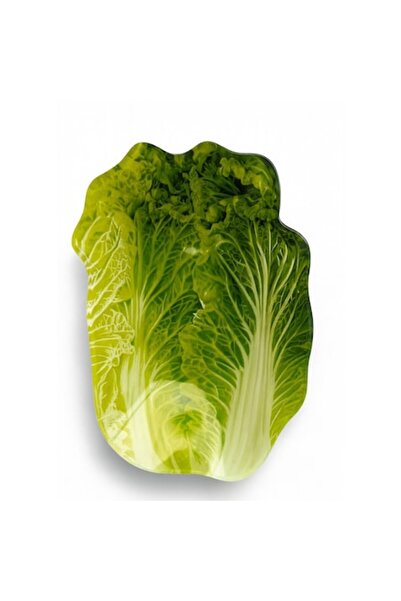 Allesken salad bowl, 14x20xh1cm, green glass, leaf design