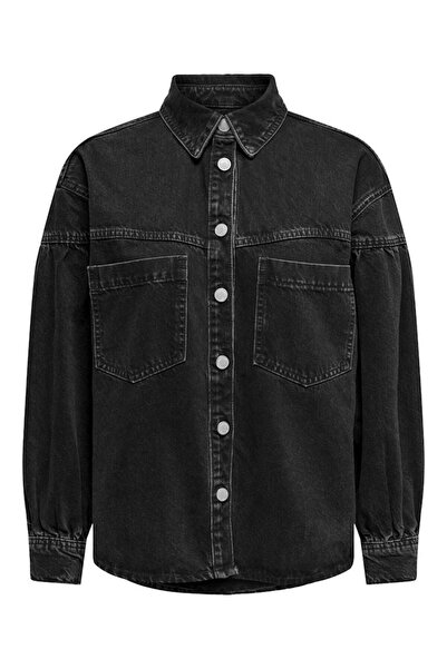 ONLY Women's Black Dnm Jacket - Cro Jean Jacket 15284611 -Black Onlanni Ls Shirt