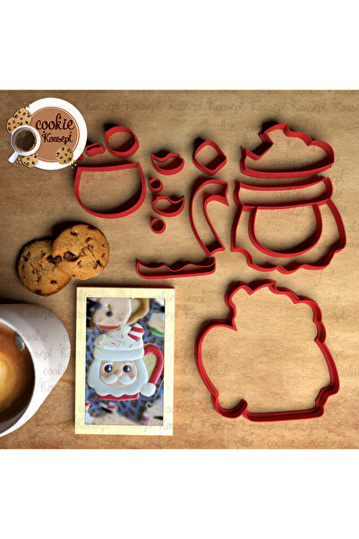 CookieKonsept كأس سانتا كلوز |   مجموعة قوالب سانتا لعيد الميلاد، مناسبة للعج...
