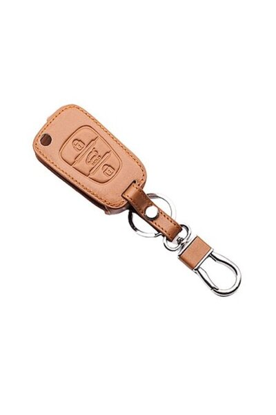 VTH Brown synthetic leather key case Hyundai (i20, i30, i40, IX25, IX35, Sola...