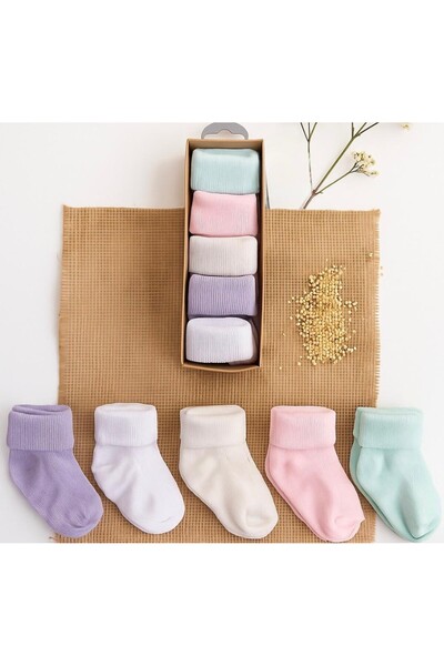 BYS BABY FASHION جوارب قطنية عضوية للأطفال حديثي الولادة من البنات والأولاد /...