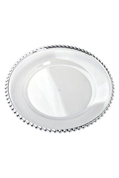 MONDEX Blanche Clear Decorative Plate, Transparent, 33 x 1.5 cm