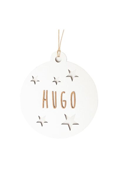 Vintium Round White Customizable Wooden Decoration