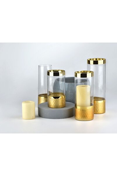 MONDEX Serenite Oblique Vase, Mondex, Glass, 10x25cm, Transparent/Gold