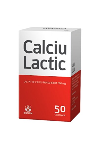 BİOFARM Supliment alimentar Calciu lactic Biofarm, 50 capsule