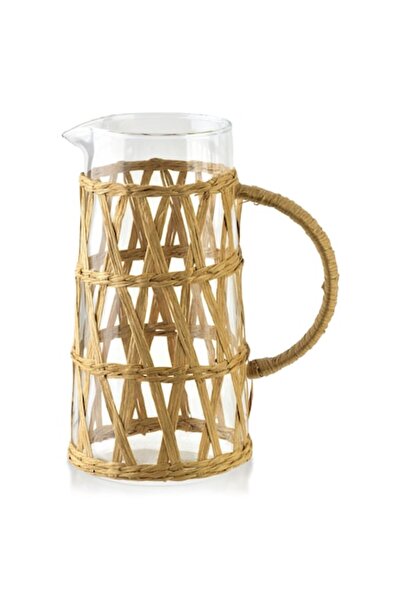 MONDEX Glass Carafe 1.1 L Boho Weave 10x8x19.5 cm