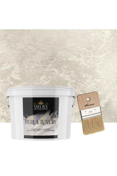YaYa Color Vopsea decorativa de Lux, Perla Luxury cu Fulgi Perlati, Bej Desch...