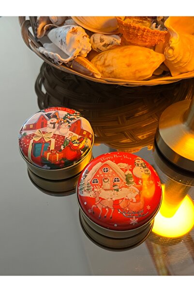 mihi hediyelik 2’li Yılbaşı temalı kokulu teneke mum