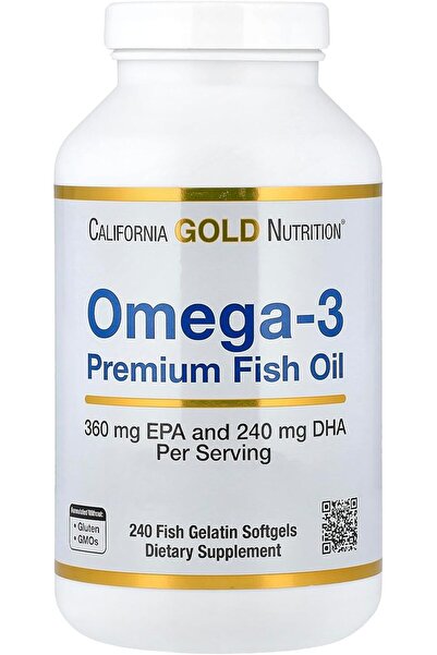 California Gold Nutrition Omega-3 240 Gelatin Softgels Premium Fish Oil