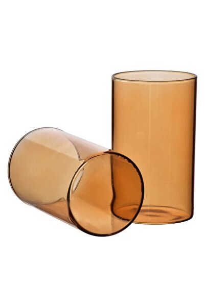 Allesken Set of 4 glasses, 380 ml, borosilicate, 7x7x12 cm, honey color