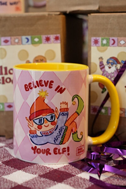 Hello Melody Design “Elf” Mug - New Year Themed Original Design Digital Printing Porcelain Mug 9.5X8 cm