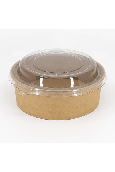 Eyimaya Ambalaj 1300 CC Kraft Karton Salata Kasesi (Kapak Dahil) - 15 Adet Paket Ekonomik