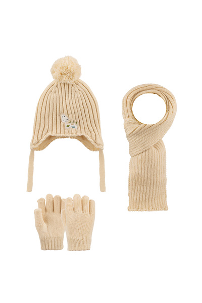 Kitti 1-4 Years Old Boy's 3-Piece Set Scarf, Beanie and Gloves Set