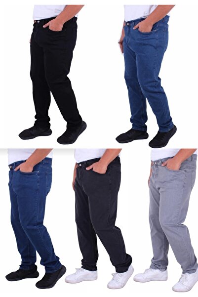 LORDA GİYİM Men's Jeans Pants Oversized Big Size Super Oversized Lycra High Waist Wide Fit