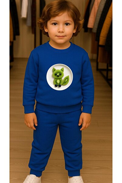 playwear Παιδικό Φούτερ Σετ με στάμπα KİVİ για Κορίτσια και Αγόρια, με λαιμόκ...