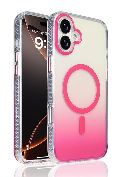 Nezih Case Apple iPhone 16 Uyumlu M-Safe Şarj Özellikli Transparan Renk Geçiş...