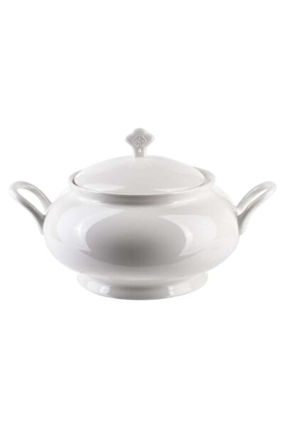 MONDEX Bol, Mondex, porțelan, cu capac, 2,1 L, 29 x 21 x 17 cm, alb