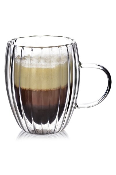 MONDEX Cană PETER, sticlă borosilicată, 300 ml, design modern, transparentă