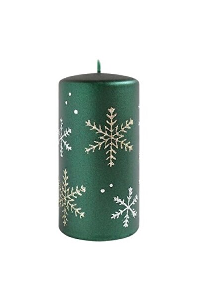 MONDEX Lumânare cilindrică mare FROST 7 x 17,5 cm verde