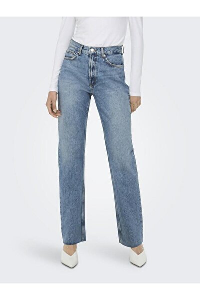 ONLY Onlriley Life Women's Blue Jeans - Ex Hw Str Dnm Dot353 Noos 15315031 Midiblu