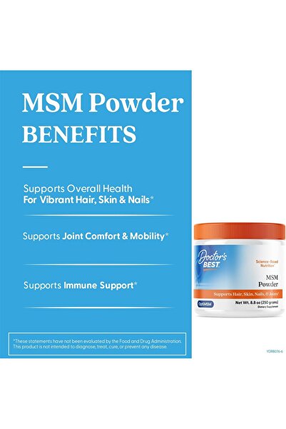 Doctor's Best MSM Powder with OptiMSM, 8.8 oz (250 g)